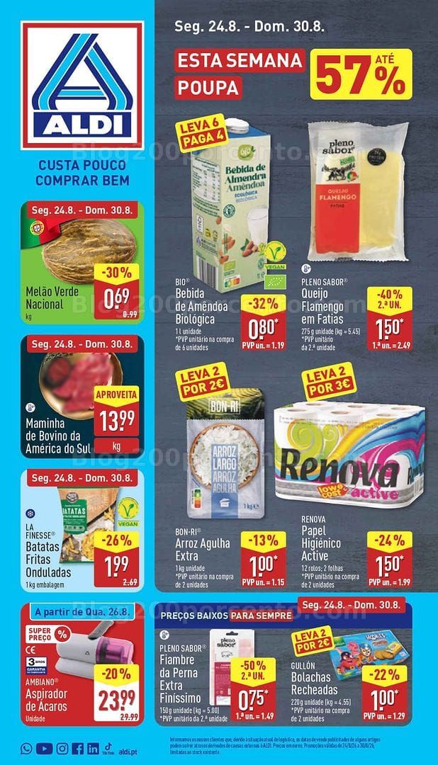 Antevisão Folheto ALDI Promoções de 24 a 30 agosto